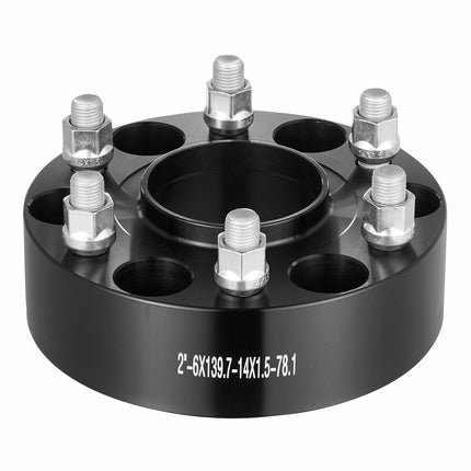 2" 6"x5.5" Wheel Spacers Wheel Adapters 6 Lug Forged Spacer 4 PCS Black.