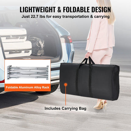 Portable Tradeshow Podium Table, 1300 x 465 x 950 mm, Display Exhibition Counter Stand Booth Fair with Wall, Foldable Promotion Retail Bar Table Pop Up Podium with Storage Rack, Carrying Bag.