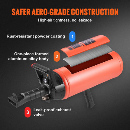Tire Bead Seater, 2.4 Gal/9 L Air Tire Bead Blaster, 150 PSI Handheld Bead Bazooka, Portable Tire Inflator Tool, 87-116 PSI Operating Pressure for Tractor Truck ATV Car and Automobile Repair.
