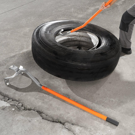 Tire Mount Demount Tool, 571-622 mm Manual Steel Tire Changer Mount Demount Removal Tool, with Extra Bead Holder, Tubeless Truck Bead Breaker, 3 PCS Tire Changing Tools, Orange.