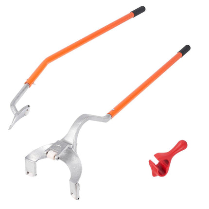 Tire Mount Demount Tool, 571-622 mm Manual Steel Tire Changer Mount Demount Removal Tool, with Extra Bead Holder, Tubeless Truck Bead Breaker, 3 PCS Tire Changing Tools, Orange.