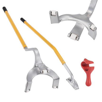 Tire Mount Demount Tool, 571- 622 mm Manual Steel Tire Changer Mount Demount Removal Tool, with Extra Bead Holder, Tubeless Truck Bead Breaker, 3 PCS Tire Changing Tools, Orange.