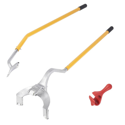 Tire Mount Demount Tool, 571- 622 mm Manual Steel Tire Changer Mount Demount Removal Tool, with Extra Bead Holder, Tubeless Truck Bead Breaker, 3 PCS Tire Changing Tools, Orange.