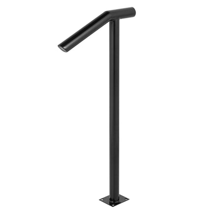 Single Post 1-2, Black Steel Railing 441LBS Capacity Baking Varnish Iron Stairs Stylish Handrails for Outdoor Steps with Expansion Bolts & Drill Bit.