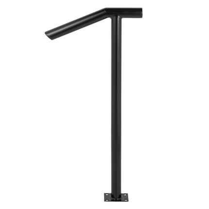 Single Post 1-2, Black Steel Railing 441LBS Capacity Baking Varnish Iron Stairs Stylish Handrails for Outdoor Steps with Expansion Bolts & Drill Bit.
