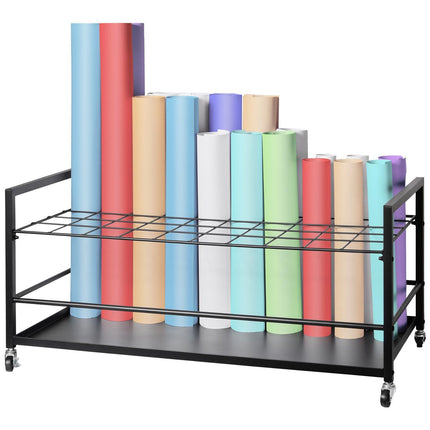 Blueprint Storage Rack 50 Slots Mobile Roll File Holder for Architectural.