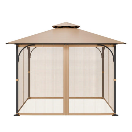 Gazebo Netting Replacement, Fit Most 10 x 10 x 7 FT Gazebo Curtain, Outdoor Garden Net, 4-Panel Sidewall Mesh Net, Patio Midge Netting with Double Zipper, Canopy Screen (Netting Only).