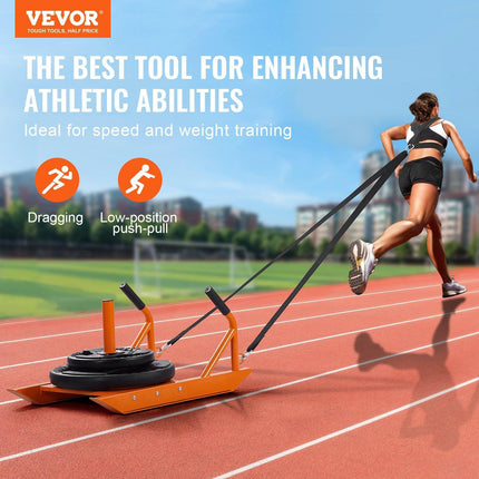 Weight Power Pull Push Sled Fitness Strength Speed Training Sled Orange.