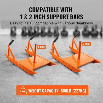 Weight Power Pull Push Sled Fitness Strength Speed Training Sled Orange.