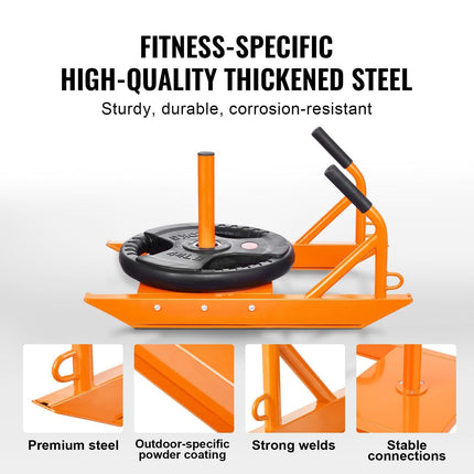Weight Power Pull Push Sled Fitness Strength Speed Training Sled Orange.