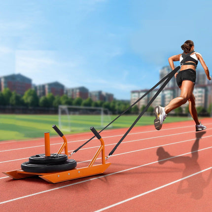 Weight Power Pull Push Sled Fitness Strength Speed Training Sled Orange.