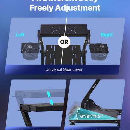 Racing Wheel Stand, Adjustable & Foldable Simulator Stand for Logitech G29 G27 G920 G923, Thrustmaster T300RS T300GT T248 TS-PC TSXW Gaming Cockpit,Pedals Simulator NOT Included.