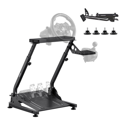 Racing Wheel Stand, Adjustable & Foldable Simulator Stand for Logitech G29 G27 G920 G923, Thrustmaster T300RS T300GT T248 TS-PC TSXW Gaming Cockpit,Pedals Simulator NOT Included.