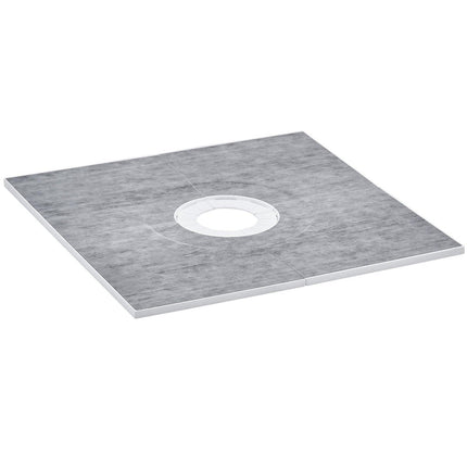 Shower Curb Kit, 914x914mm Shower Pan Kit with 160mm Central Drain, Lightweight EPS Shower Installation Kits with 2 Waterproof Cloths, Shower Pan Slope Sticks Fit for Bathroom.