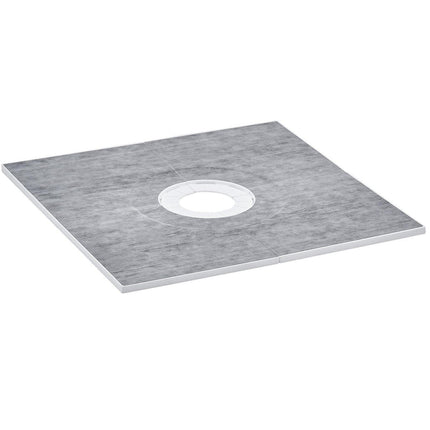 Shower Curb Kit, 914x914mm Shower Pan Kit with 160mm Central Drain, Lightweight EPS Shower Installation Kits with 2 Waterproof Cloths, Shower Pan Slope Sticks Fit for Bathroom.