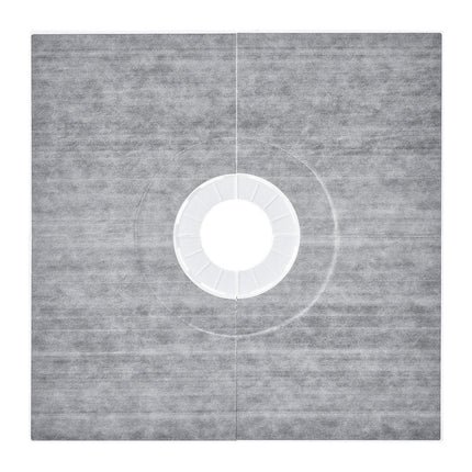 Shower Curb Kit, 914x914mm Shower Pan Kit with 160mm Central Drain, Lightweight EPS Shower Installation Kits with 2 Waterproof Cloths, Shower Pan Slope Sticks Fit for Bathroom.