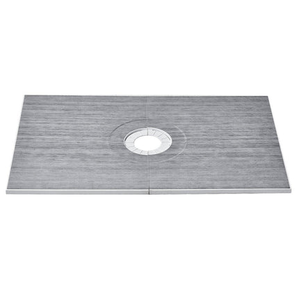 Shower Curb Kit, 1524x965mm Shower Pan Kit with 160mm Central Drain, Lightweight EPS Shower Installation Kits with 2 Waterproof Cloths, Shower Pan Slope Sticks Fit for Bathroom.