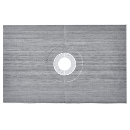 Shower Curb Kit, 1524x965mm Shower Pan Kit with 160mm Central Drain, Lightweight EPS Shower Installation Kits with 2 Waterproof Cloths, Shower Pan Slope Sticks Fit for Bathroom.
