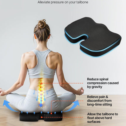 Seat Cushion, Memory Foam Seat Chair Cushion for Pressure Relief, Soft & Breathable Wheelchair Seat Pad with Removable Cover for Travel, Office, Car, Airplane - Lightweight and Portable.