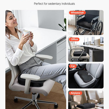 Seat Cushion, Memory Foam Seat Chair Cushion for Pressure Relief, Soft & Breathable Wheelchair Seat Pad with Removable Cover for Travel, Office, Car, Airplane - Lightweight and Portable.