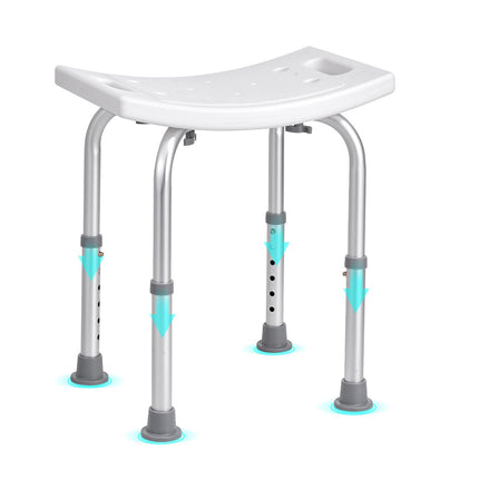 Shower Chair, Adjustable Height Shower Stool with Built-in Handles, Shower Seat for Inside Shower or Tub, Non-Slip Bench Bathtub Stool Seat for Elderly Disabled Handicap, 158.8 kg Capacity.