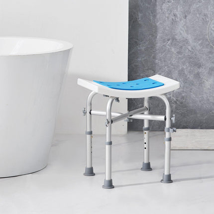 Shower Chair, Adjustable Height Shower Stool with Crossbar Support, Shower Seat for Inside Shower or Tub, Non-Slip Bench Bathtub Stool Seat for Elderly Disabled Handicap, 226.8 kg Capacity.