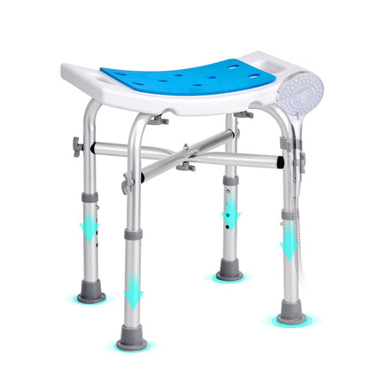 Shower Chair, Adjustable Height Shower Stool with Crossbar Support, Shower Seat for Inside Shower or Tub, Non-Slip Bench Bathtub Stool Seat for Elderly Disabled Handicap, 226.8 kg Capacity.