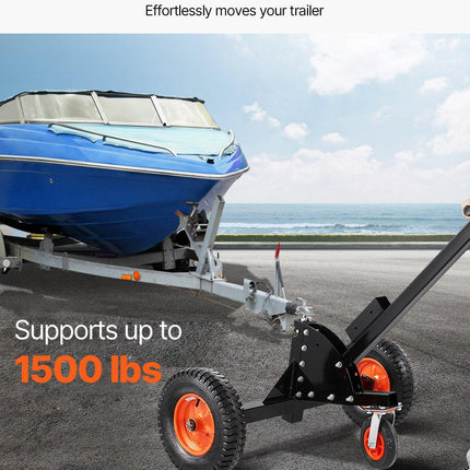 Trailer Dolly, 1500lbs Tongue Weight Capacity, 2 in 1 Trailer Mover with 2 in Ball, 16 in Pneumatic Tires and Universal Wheel, Portable Tow Dolly for Moving Car RV Trailer.
