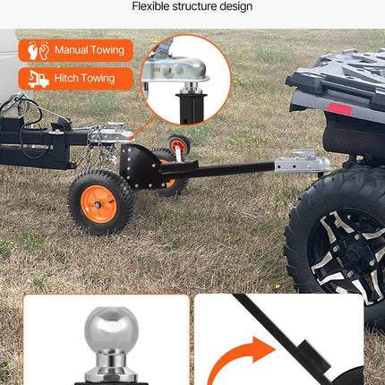 Trailer Dolly, 1500lbs Tongue Weight Capacity, 2 in 1 Trailer Mover with 2 in Ball, 16 in Pneumatic Tires and Universal Wheel, Portable Tow Dolly for Moving Car RV Trailer.