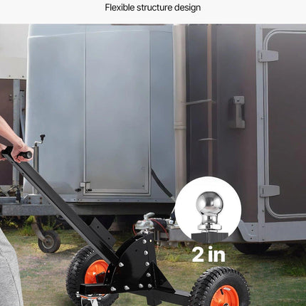 Trailer Dolly, 1500lbs Tongue Weight Capacity, 2 in 1 Trailer Mover with 2 in Ball, 16 in Pneumatic Tires and Universal Wheel, Portable Tow Dolly for Moving Car RV Trailer.