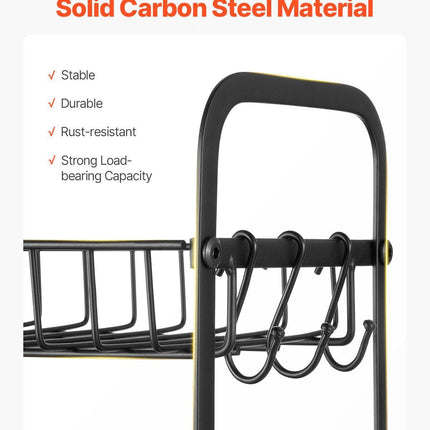 2 Tier Coffee Bar Organizer for Countertop w/ 12 Movable Hooks Mug Holder.