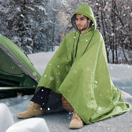 Camping Blanket 2 m x 1.5 m Wearable Warm Stadium Blanket Army Green.