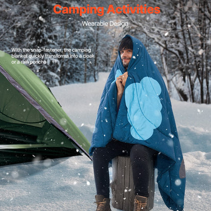 Camping Blanket 1.9 m x 1.32 m Wearable Warm Stadium Blanket Outdoor.