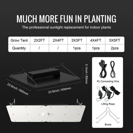 LED Grow Light, 400W Full Spectrum Dimmable, High Yield Samsung 2B1B Diodes Growing Lamp for Indoor Plants Seedling Veg and Bloom Greenhouse Growing, Daisy Chain Driver for 4x4/5x5 ft Grow Tent.