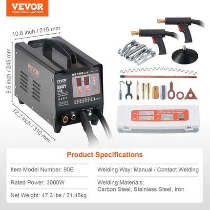 Spot Welder Dent Puller 3KW Stud Welder Dent Repair Kit with 2 Welding Gun.