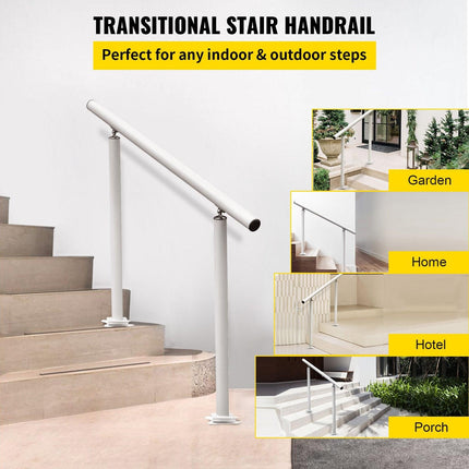 Handrail Outdoor Stairs, 3ft, 34 Inch Outdoor Handrail, Outdoor Stair Railing Adjustable from 0 to 60 Degrees Handrail for Stairs Outdoor White Aluminum Stair Railing for Garden, Office Area.