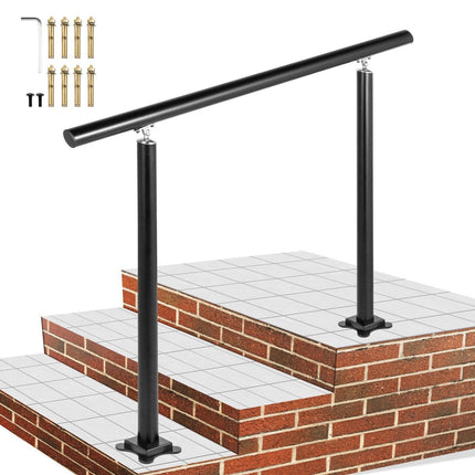 Handrail Outdoor Stairs, 3ft, 34 Inch Outdoor Handrail, Outdoor Stair Railing Adjustable from 0 to 60 Degrees Handrail for Stairs Outdoor Black Aluminum Stair Railing for Garden, Office Area.