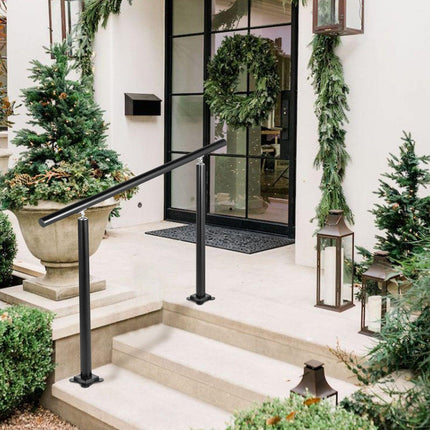 Handrail Outdoor Stairs, 3ft, 34 Inch Outdoor Handrail, Outdoor Stair Railing Adjustable from 0 to 60 Degrees Handrail for Stairs Outdoor Black Aluminum Stair Railing for Garden, Office Area.