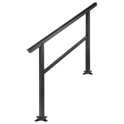 Handrail Outdoor Stairs 47.6 X 35.2 Inch Outdoor Handrail Outdoor Stair Railing Adjustable from 0 to 30 Degrees Handrail for Stairs Outdoor Aluminum Black Stair Railing Fit 3-4 Steps.
