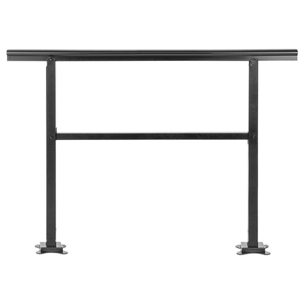 Handrail Outdoor Stairs 47.6 X 35.2 Inch Outdoor Handrail Outdoor Stair Railing Adjustable from 0 to 30 Degrees Handrail for Stairs Outdoor Aluminum Black Stair Railing Fit 3-4 Steps.
