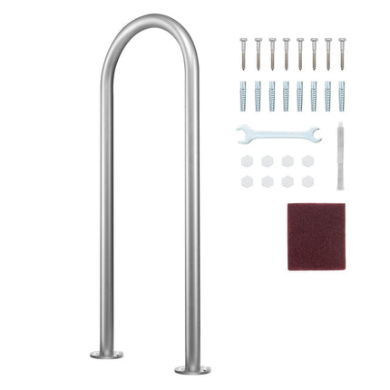 Pool Handrail,36 x 13 inch Pool Railing, Aluminum with Base Plate for Indoor/Outdoor Pools, Humanized Swimming Pool Safety Railing for Decks, Rust-Proof Grab Bar with Accessories for Spas Docks.