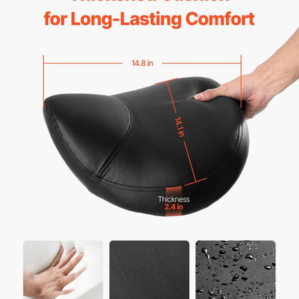 Saddle Rolling Stool, PU Leather Rolling Stool with Wheels, 360° Swivel Drafting Stool with Thickened Cushion, Height Adjustable Rolling Work SPA Stool, for Office, Home, Salon & Bar, Black.