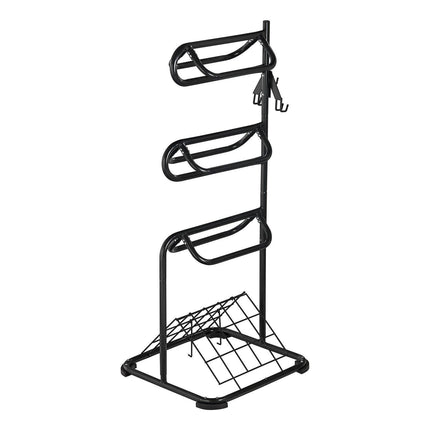 Freestanding Saddle Stand, 30 x 30 x 68.5 in, 3 Tiers Saddle Rack, Heavy Duty Saddle Blanket Holder with Removable & Rotating Tiers, English & Western Saddle Rack for Tack Room Organization.