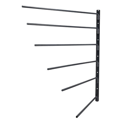 Wall Mounted Saddle Rack, 30.9 x 29.9 x 5.5 in, Swing Out Saddle Holder, Six Tiers Horse Saddle Stand, Space Saving Horse Pad and Blanket Rack for Tack Room Organization Trailer Accessories.