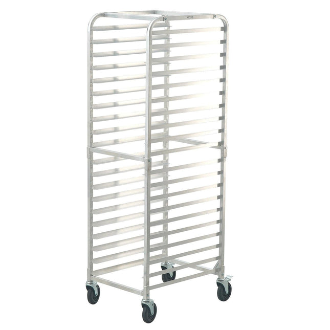 Bun Pan Rack, 20-Tier Commercial Bakery Racks with Brake Wheels, Aluminum Racking Trolley Storage for Half & Full Sheet, Speed Rack For Kitchen Home, Bread Baking Equipment, 660x517x1767 mm.