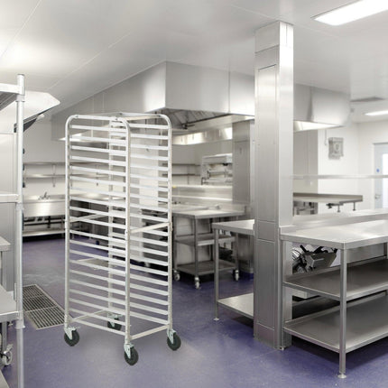 Bun Pan Rack, 20-Tier Commercial Bakery Racks with Brake Wheels, Aluminum Racking Trolley Storage for Half & Full Sheet, Speed Rack For Kitchen Home, Bread Baking Equipment, 660x517x1767 mm.