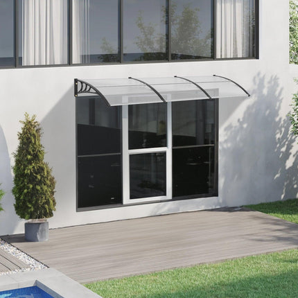 Window Door Awning Canopy, 965 x 2975mm Door Canopy Exterior, UF50+ PC Sunshade Sheet Awnings, Outdoor Patio Awning Sun Shade, Transparent, Waterproof, for Sun Shutter, UV, Rain, Snow Protection.