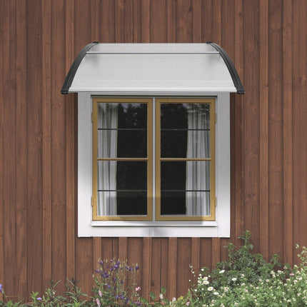 Window Door Awning Canopy 40" x 40", UPF 50+ Polycarbonate Entry Door Outdoor Window Awning Exterior, Front Door Overhang Awning for Sun Shutter, UV, Rain, Snow Protection, Hollow Sheet.