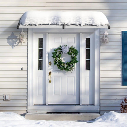 Window Door Awning Canopy 965 x 1987 mm, UPF 50+ Polycarbonate Entry Door Outdoor Window Awning Exterior, Front Door Overhang Awning for Sun Shutter, UV, Rain, Snow Protection, Hollow Sheet.