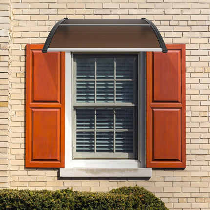 Window Door Awning Canopy 40" x 40", UPF 50+ Polycarbonate Entry Door Outdoor Window Awning Exterior, Front Door Overhang Awning for Sun Shutter, UV, Rain, Snow Protection, Hollow Sheet.